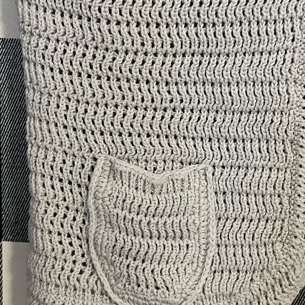 Banana Republic 100%cotton crochet jacket size XS gray color - Picture 4 of 6